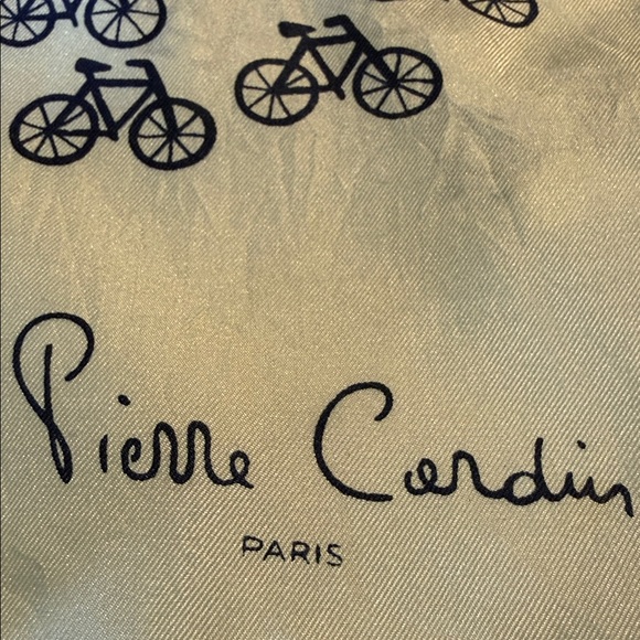 Pierre Cardin Rectangular bicycle ‎pattern Paris France silk scarf unisex long - Picture 2 of 5